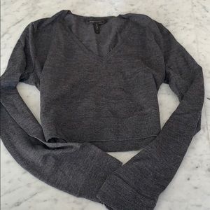 Cropped Sweater BCBGMAXAZARIA charcoal gray